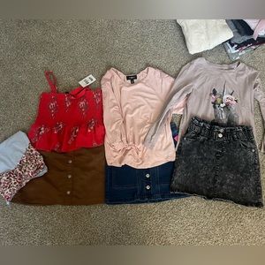 Justice children’s place old navy ag Amy beyer Hayden girls lili skirt top lot